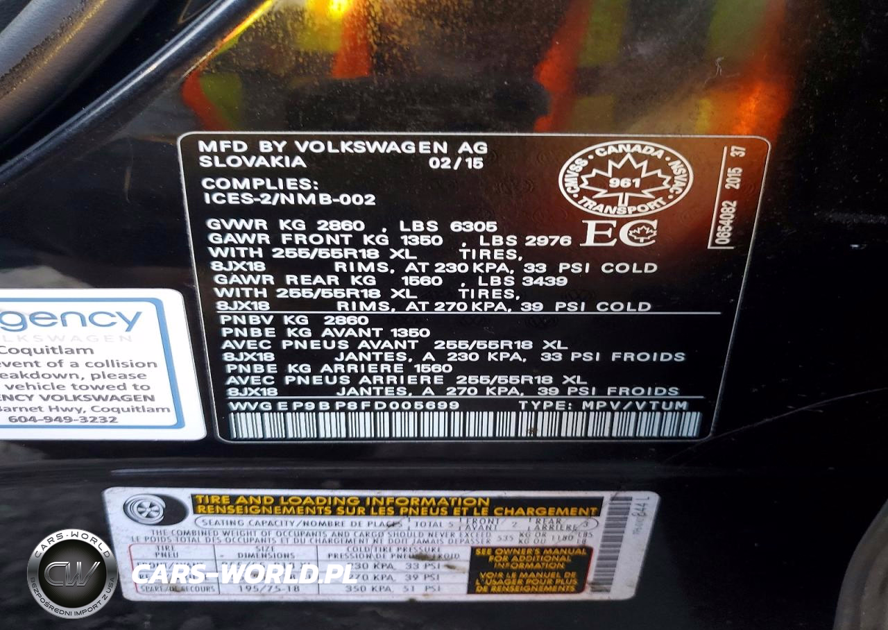 2015 Volkswagen Touareg V6 Tdi VIN:WVGEP9BP8FD005699 - 13