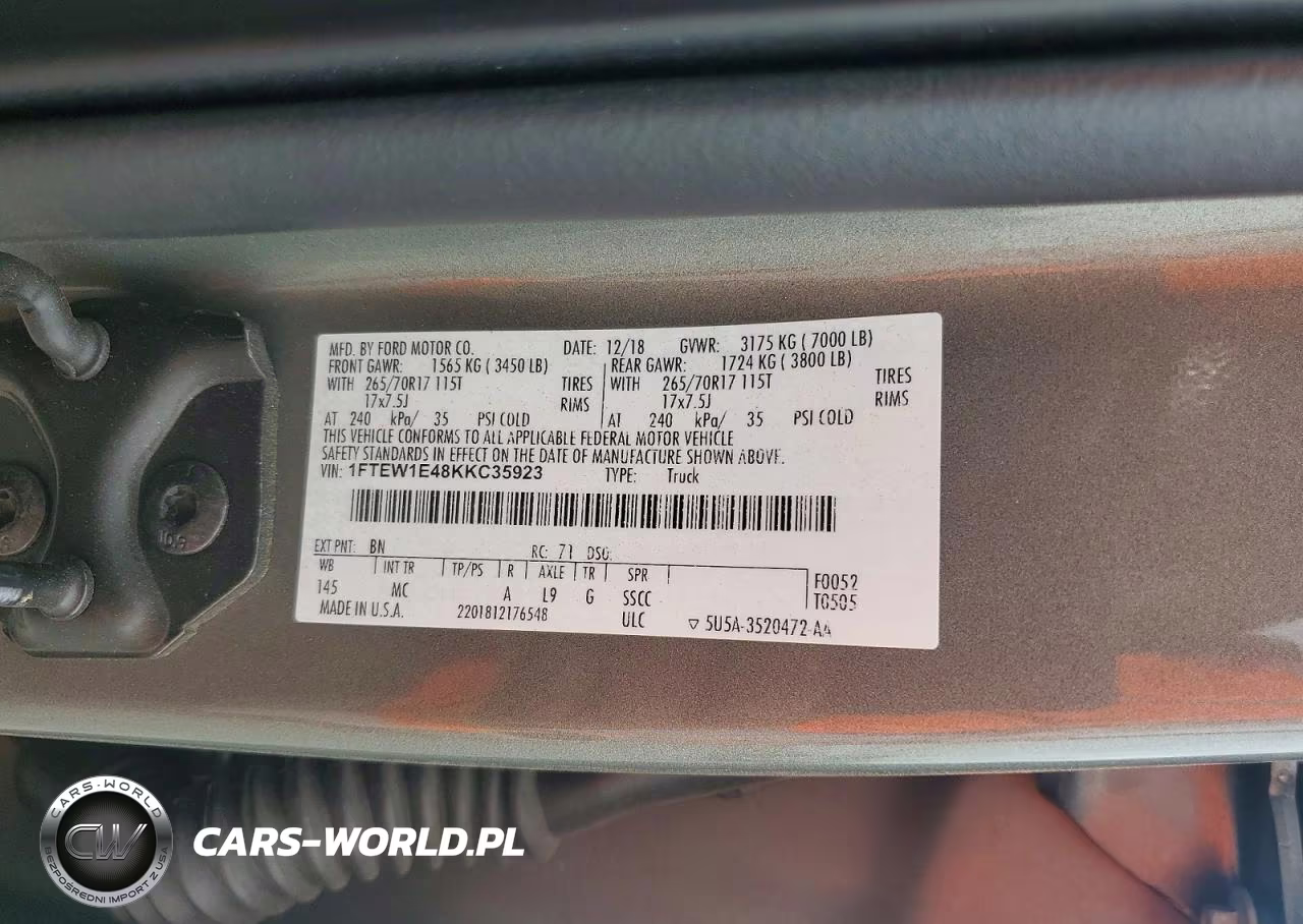 2019 Ford F150 Supercrew VIN:1FTEW1E48KKC35923 - 12