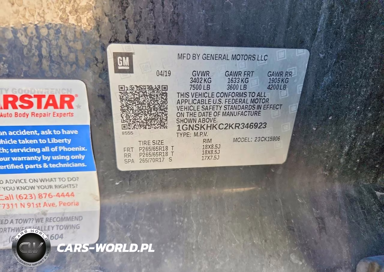2019 Chevrolet Suburban K1500 Lt VIN:1GNSKHKC2KR346923 - 13