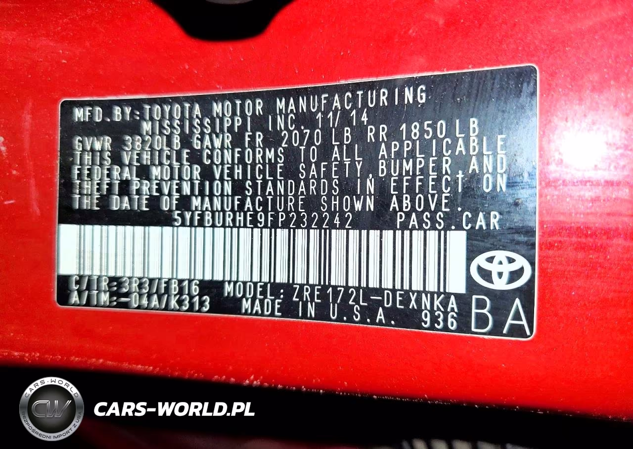 2015 Toyota Corolla Le VIN:5YFBURHE9FP232242 - 13