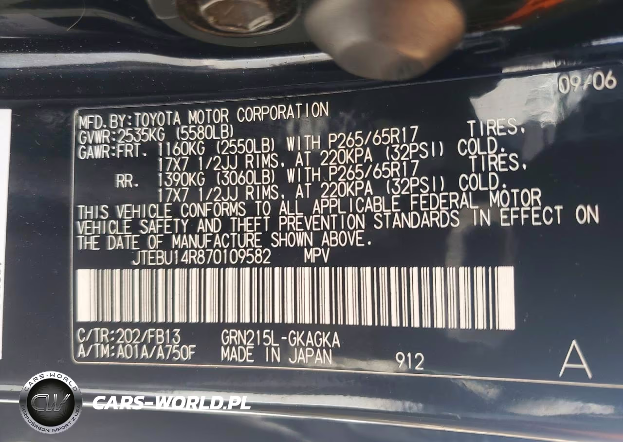 2007 Toyota 4Runner Sport Edition VIN:JTEBU14R870109582 - 13