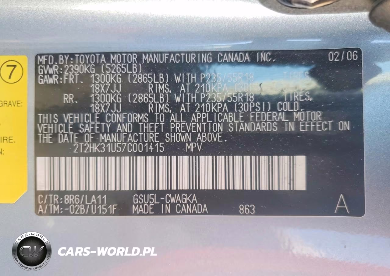 2007 Lexus Rx 350 Base VIN:2T2HK31U57C001415 - 14