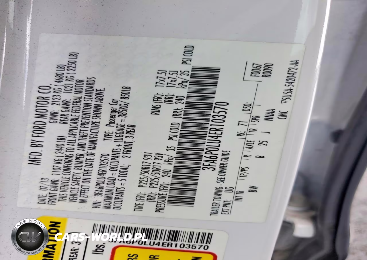 2014 Ford Fusion Se Hybrid VIN:3FA6P0LU4ER103570 - 12