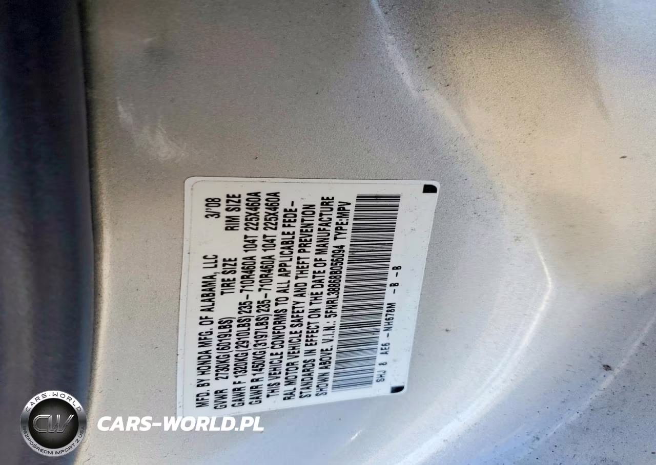 2008 Honda Odyssey Touring VIN:5FNRL38868B056094 - 13
