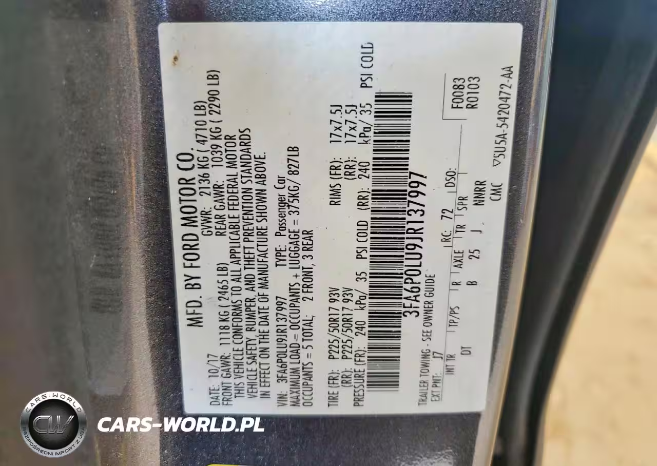 2018 Ford Fusion Se Hybrid VIN:3FA6P0LU9JR137997 - 12