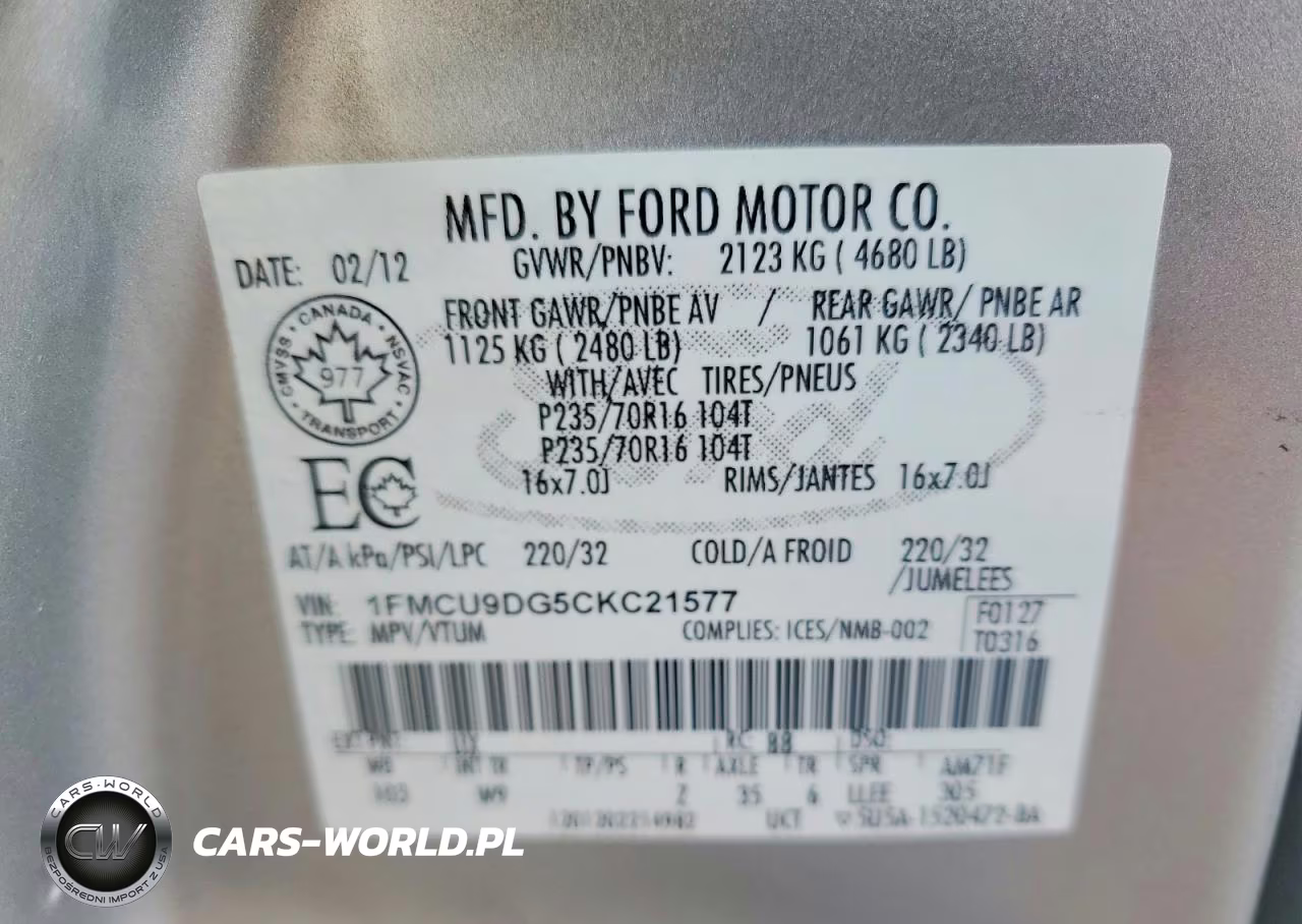 2012 Ford Escape Xlt VIN:1FMCU9DG5CKC21577 - 13