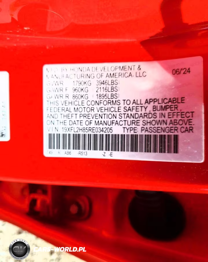 2024 Honda Civic Sport VIN:19XFL2H85RE034205 - 12