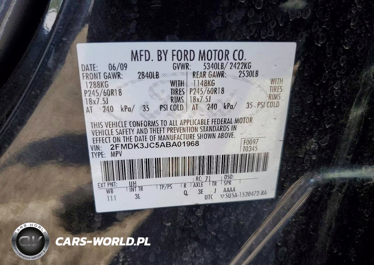 2010 Ford Edge Sel VIN:2FMDK3JC5ABA01968 - 13