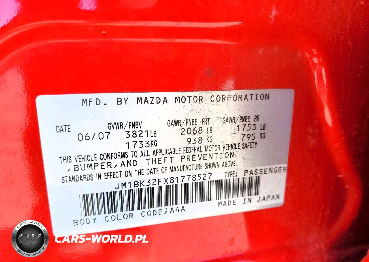 2008 Mazda 3 I VIN:JM1BK32FX81778527 - 12