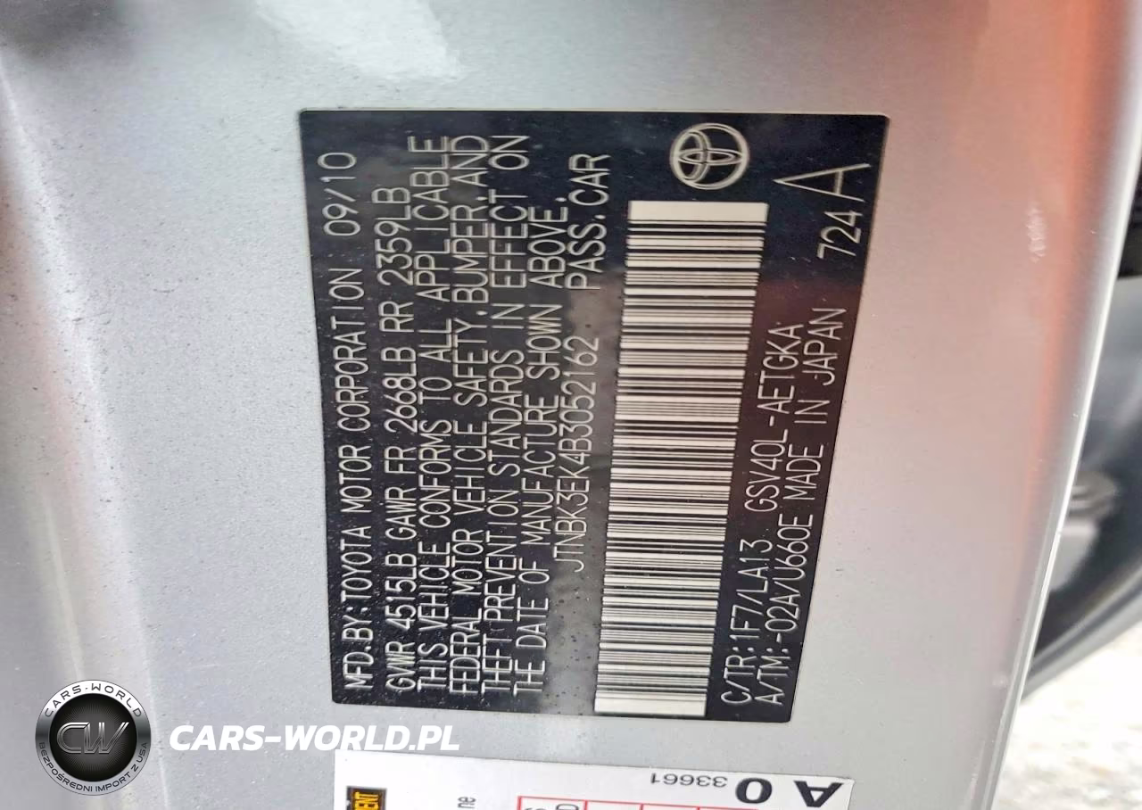 2011 Toyota Camry Xle V6 VIN:JTNBK3EK4B3052162 - 12