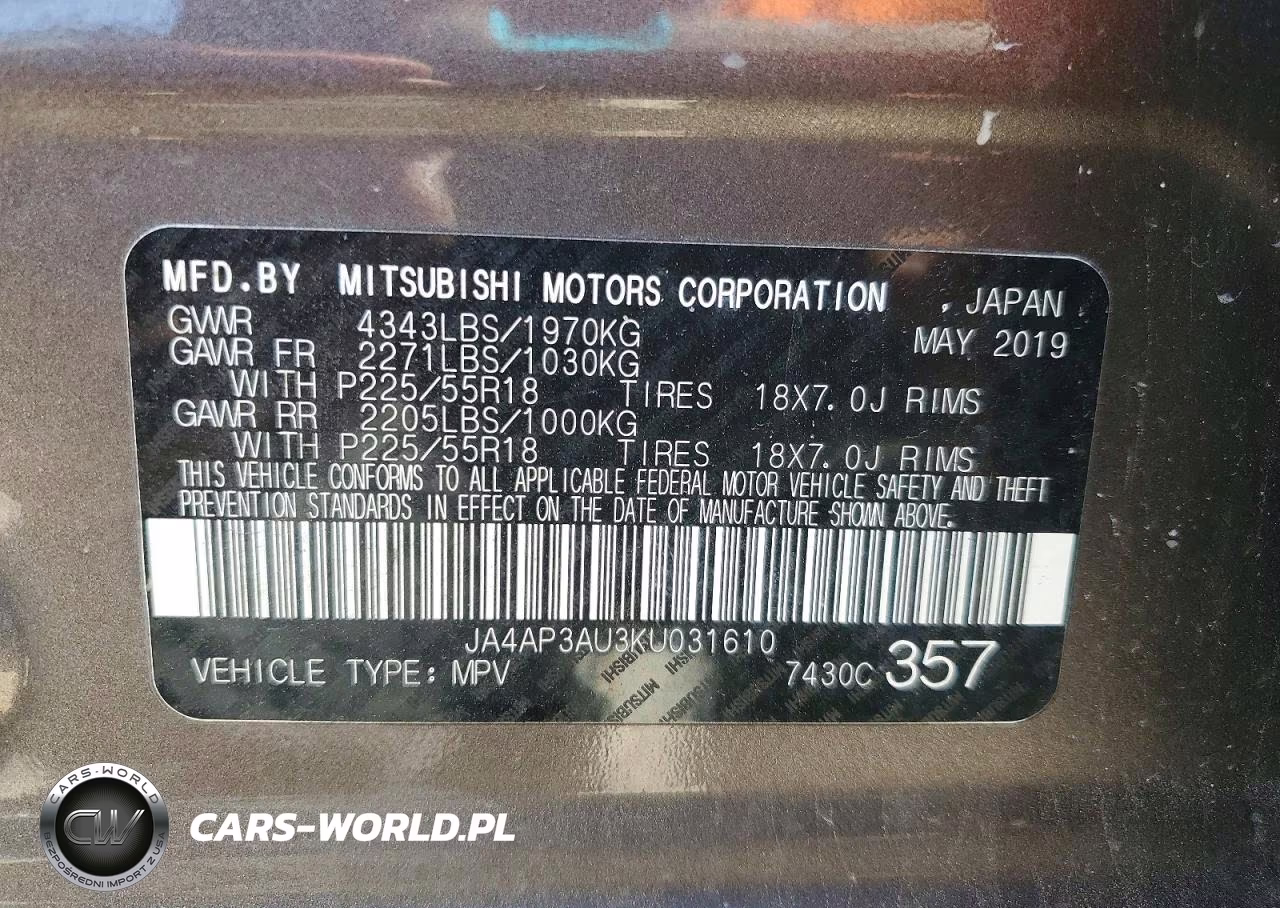 2019 Mitsubishi Outlander Sport Es VIN:JA4AP3AU3KU031610 - 13
