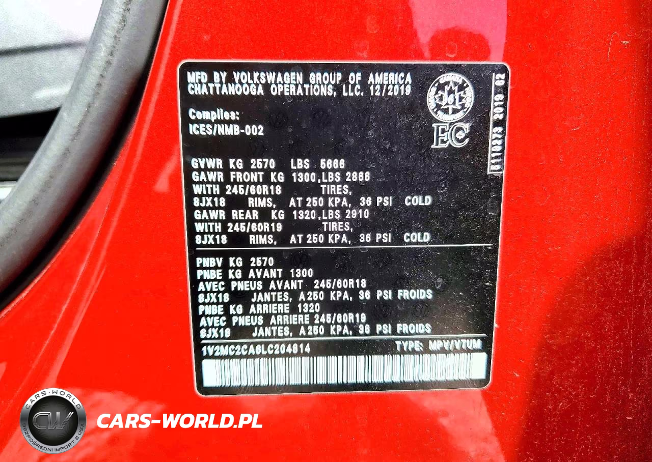 2020 Volkswagen Atlas Cross Sport Sel VIN:1V2MC2CA6LC204814 - 14