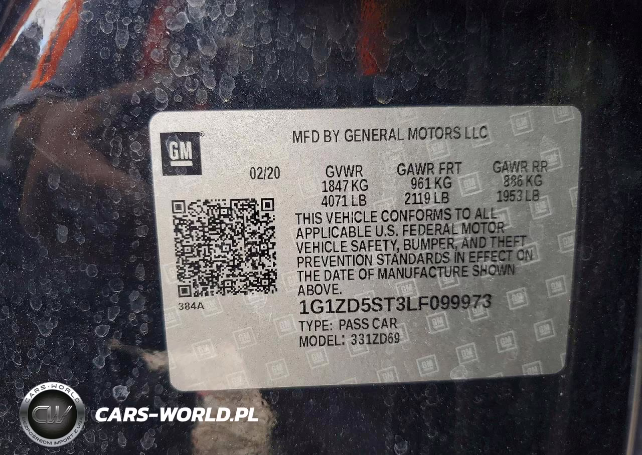 2020 Chevrolet Malibu Lt VIN:1G1ZD5ST3LF099973 - 12