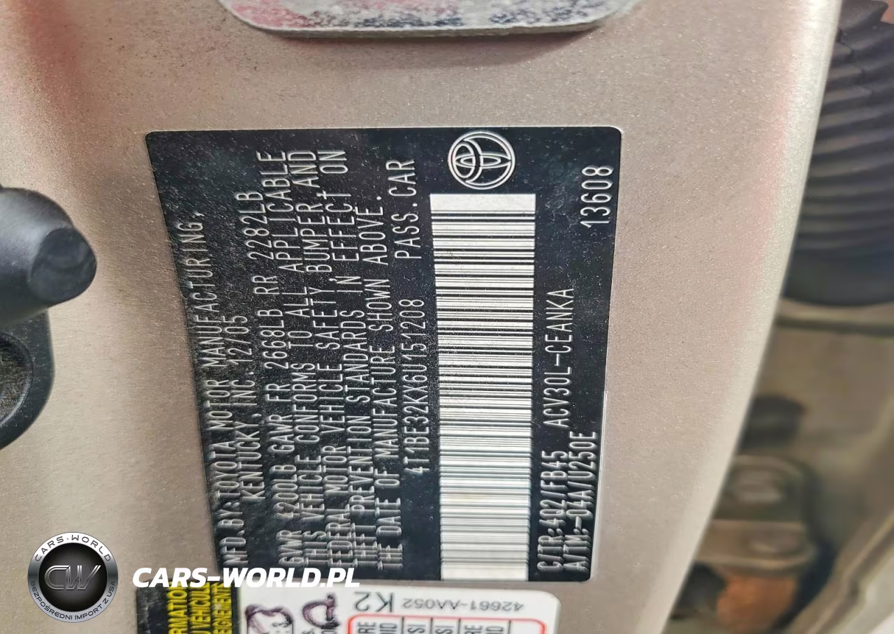 2006 Toyota Camry Le VIN:4T1BE32KX6U151208 - 12
