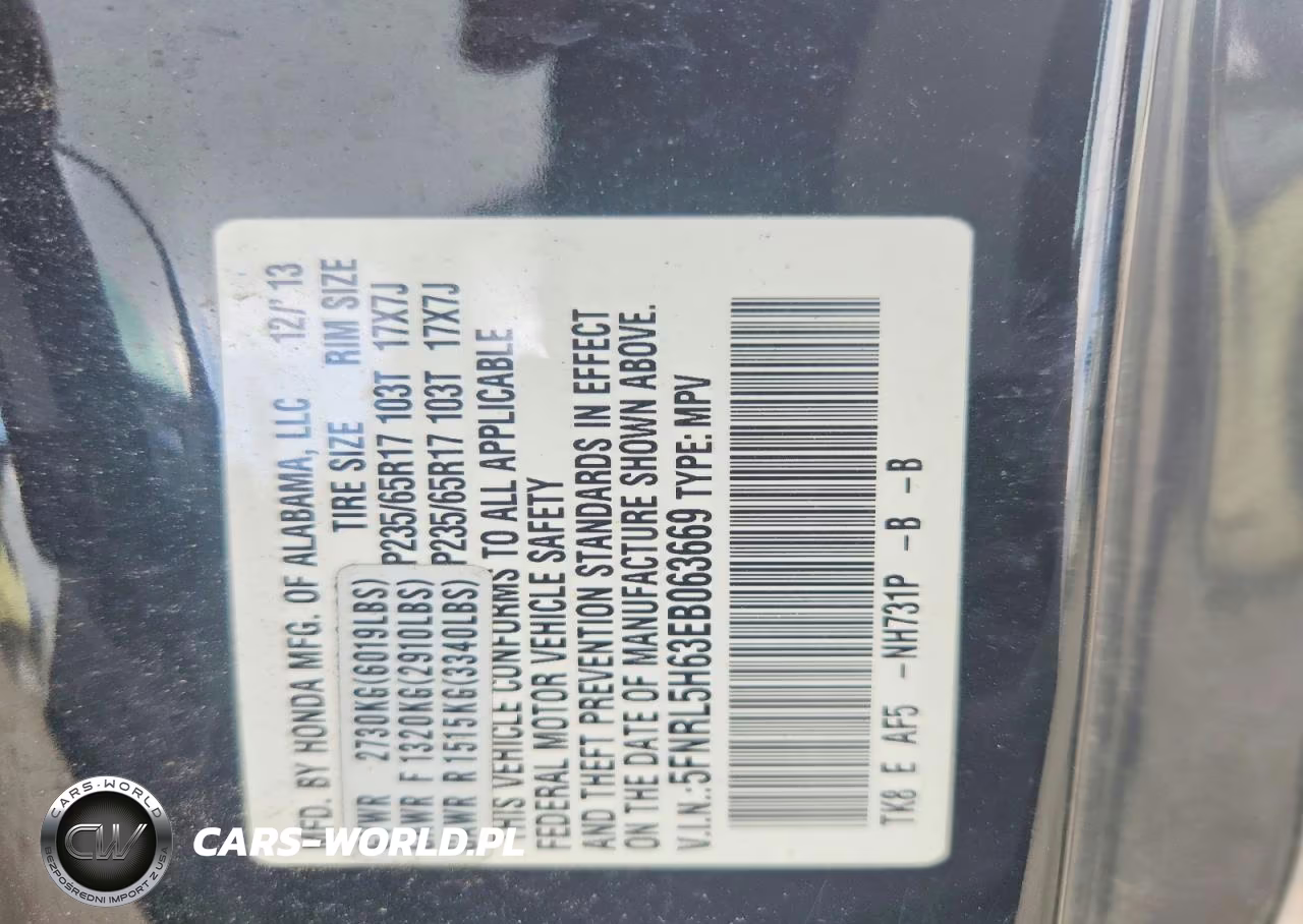 2014 Honda Odyssey Exl VIN:5FNRL5H63EB063669 - 14