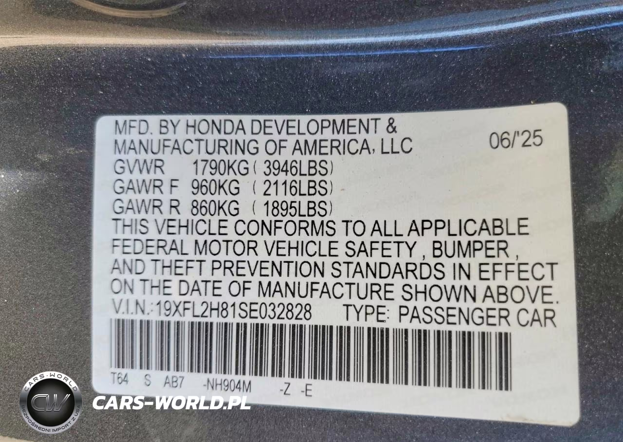 2025 Honda Civic Sport VIN:19XFL2H81SE032828 - 12