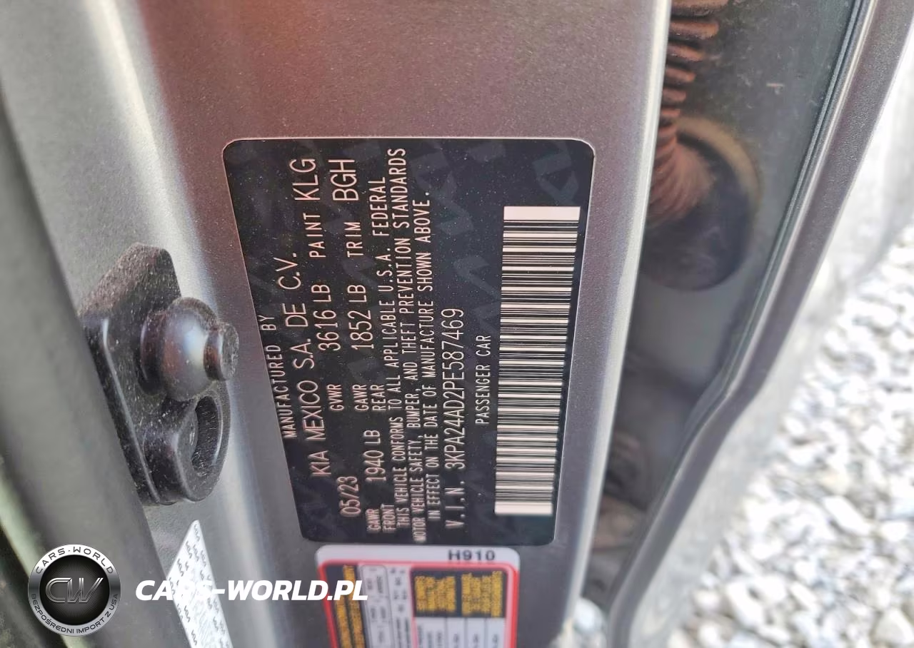 2023 Kia Rio S VIN:3KPA24AD2PE587469 - 12