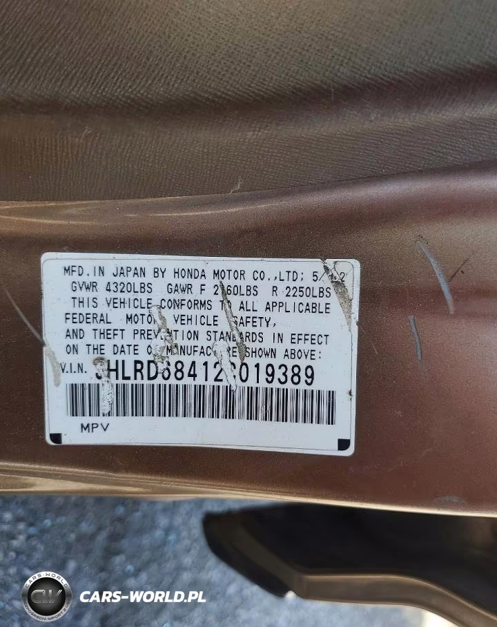 2002 Honda Cr-V Lx VIN:JHLRD68412C019389 - 13