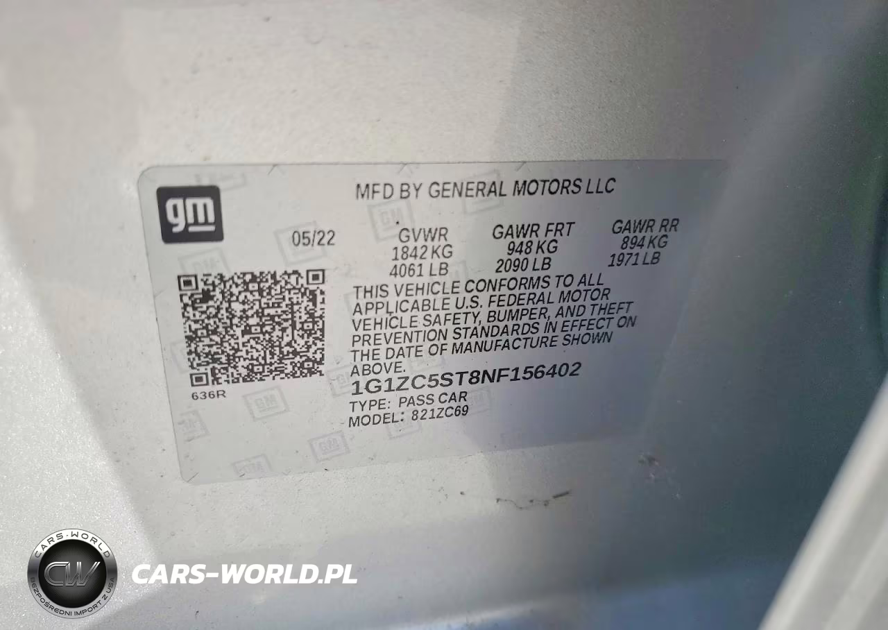 2022 Chevrolet Malibu Ls VIN:1G1ZC5ST8NF156402 - 12