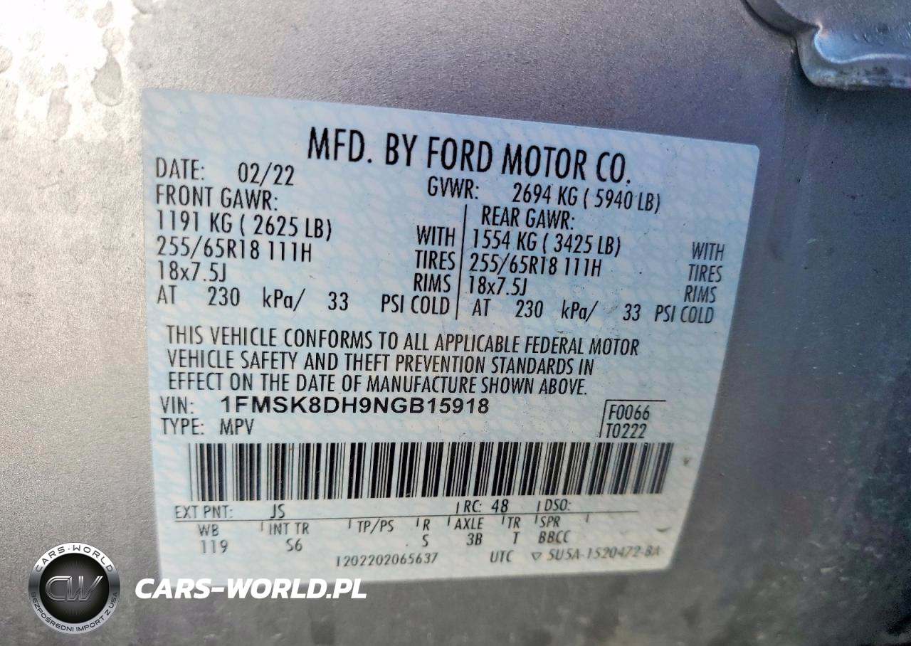 2022 Ford Explorer Xlt VIN:1FMSK8DH9NGB15918 - 14