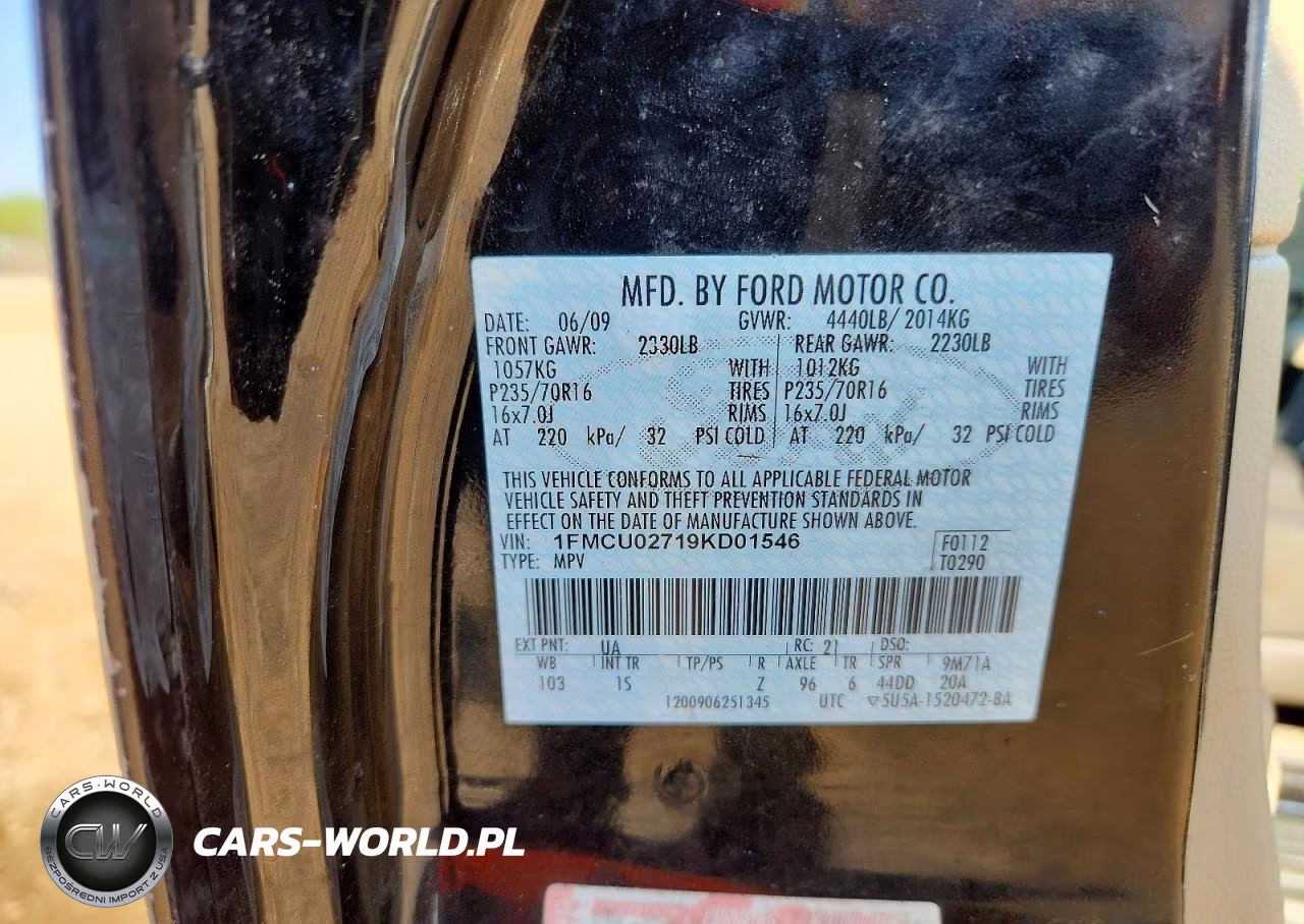 2009 Ford Escape Xls VIN:1FMCU02719KD01546 - 14