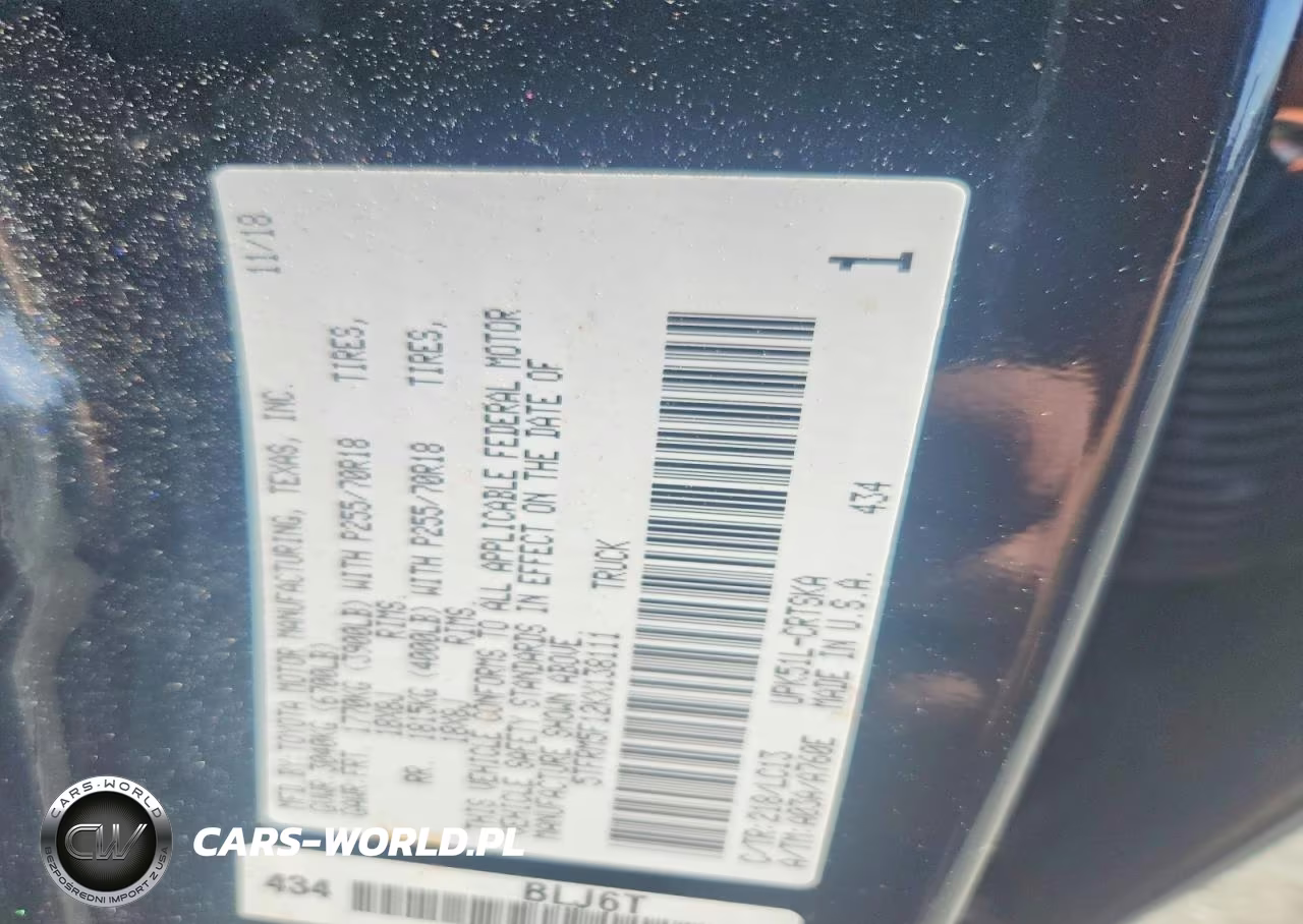 2019 Toyota Tundra Sr VIN:5TFRM5F12KX138111 - 12
