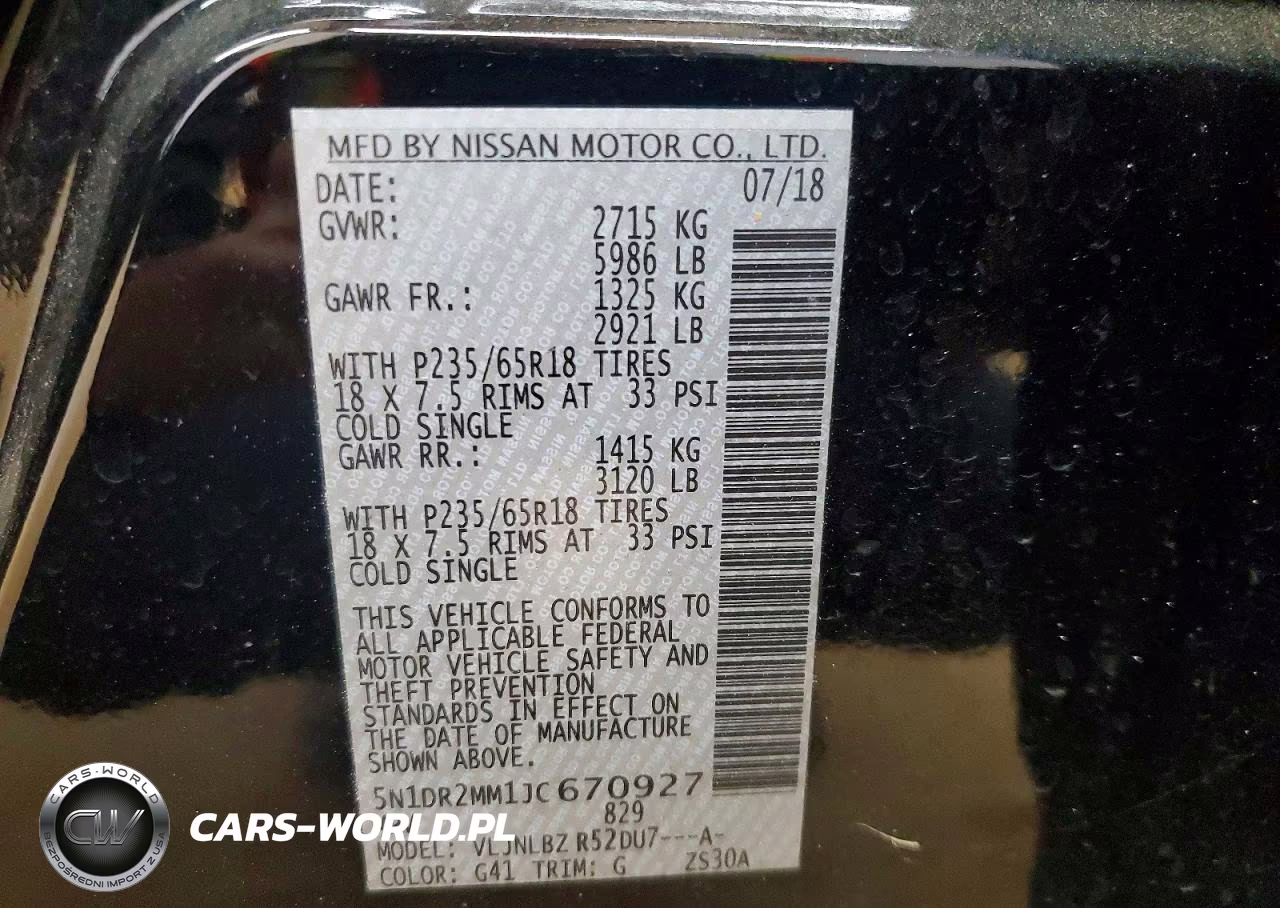 2018 Nissan Pathfinder S VIN:5N1DR2MM1JC670927 - 13