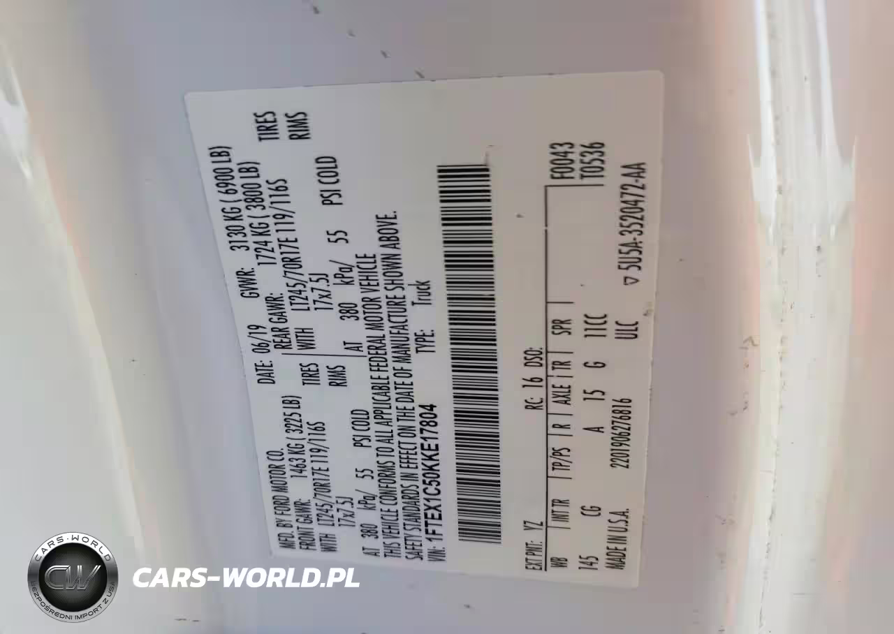 2019 Ford F150 Super Cab VIN:1FTEX1C50KKE17804 - 12