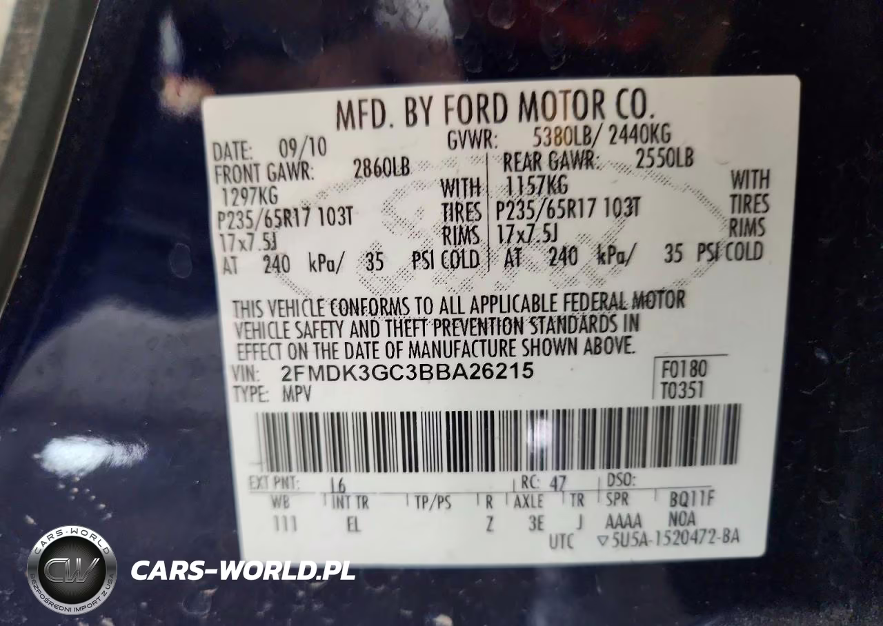2011 Ford Edge Se VIN:2FMDK3GC3BBA26215 - 12