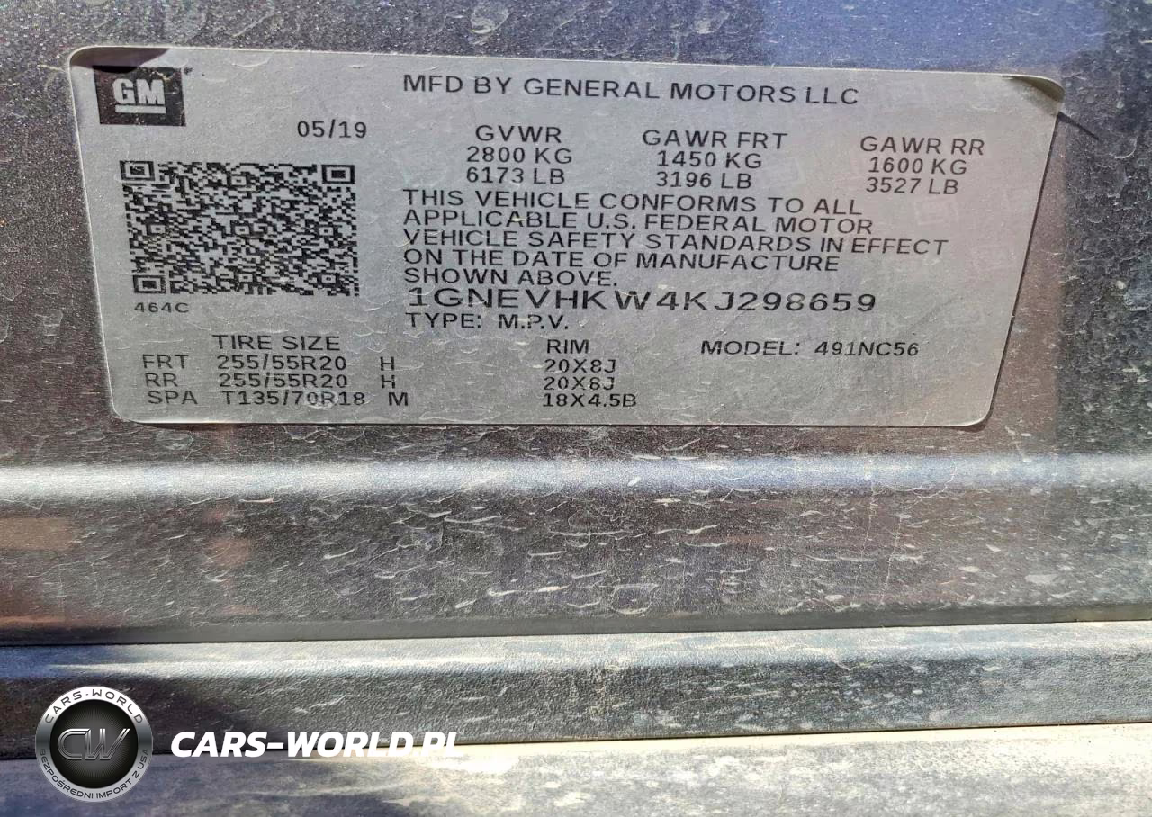 2019 Chevrolet Traverse Lt VIN:1GNEVHKW4KJ298659 - 12