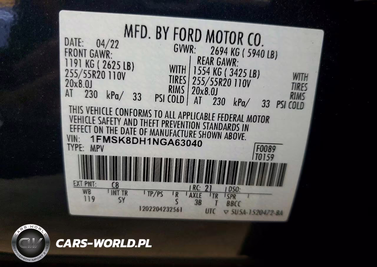 2022 Ford Explorer Xlt VIN:1FMSK8DH1NGA63040 - 13