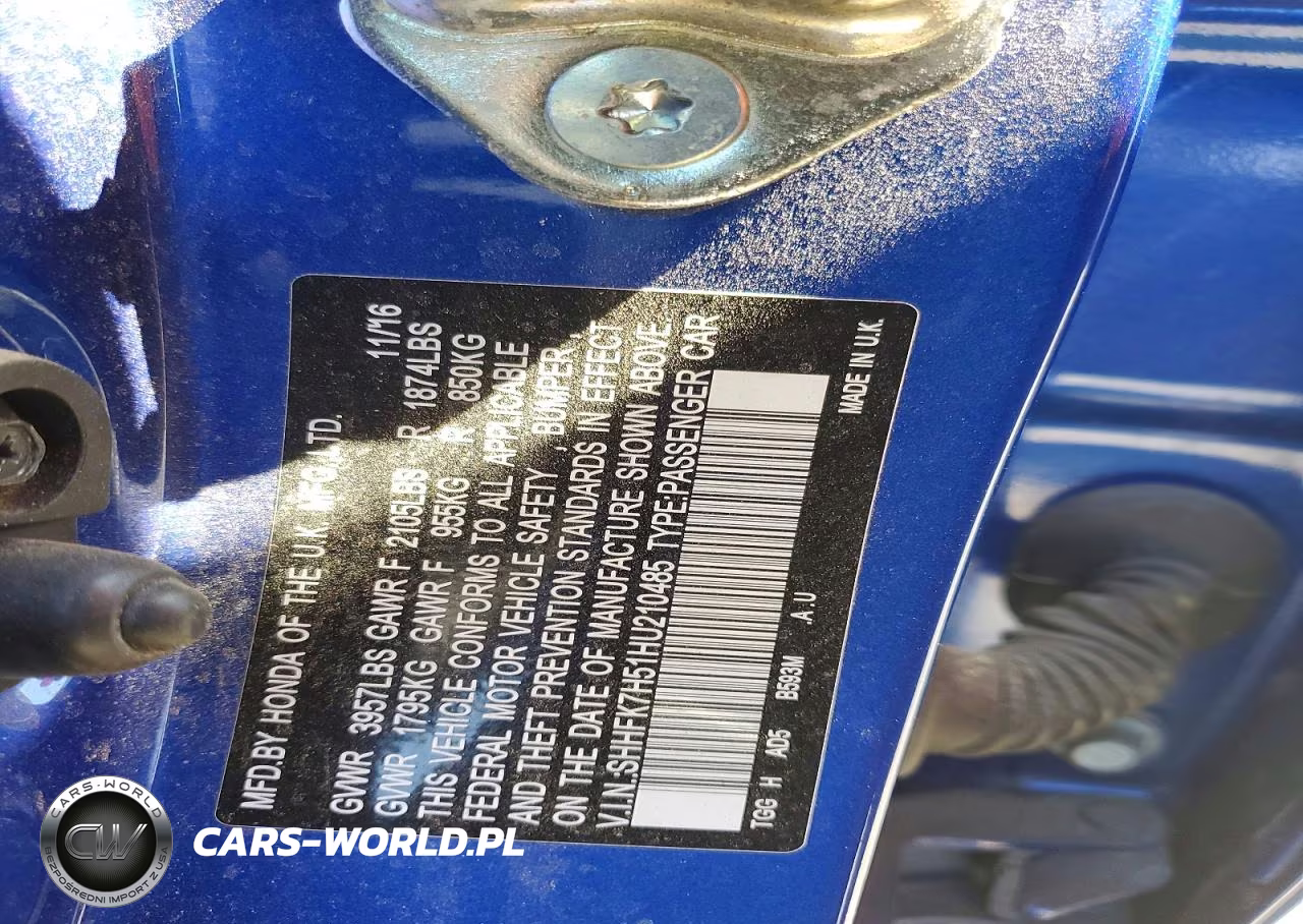 2017 Honda Civic Ex VIN:SHHFK7H51HU210485 - 12
