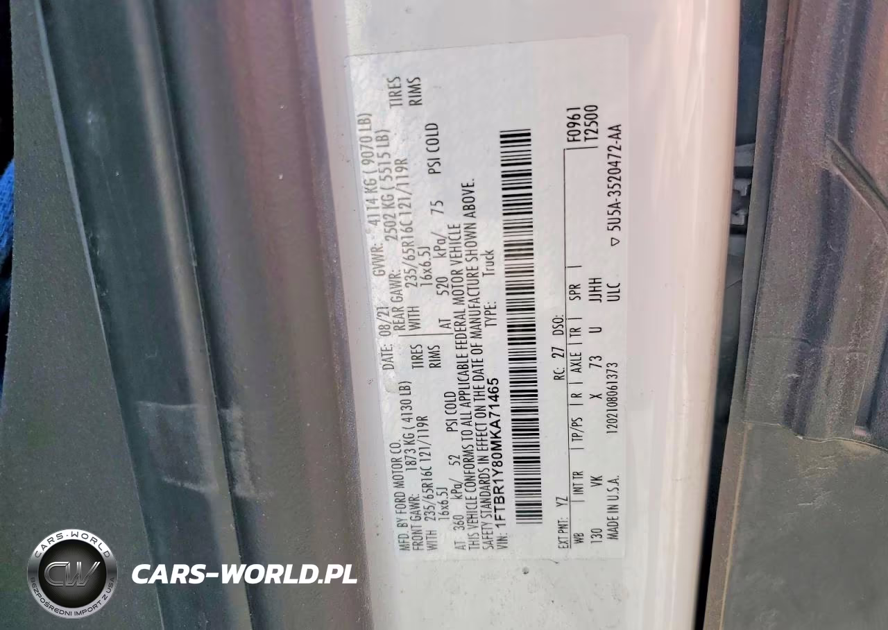 2021 Ford Transit 250 Utility - Service Van VIN:1FTBR1Y80MKA71465 - 13