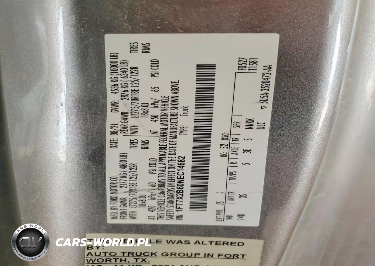 2022 Ford F250 Super Duty VIN:1FT7X2B60NEC14682 - 12