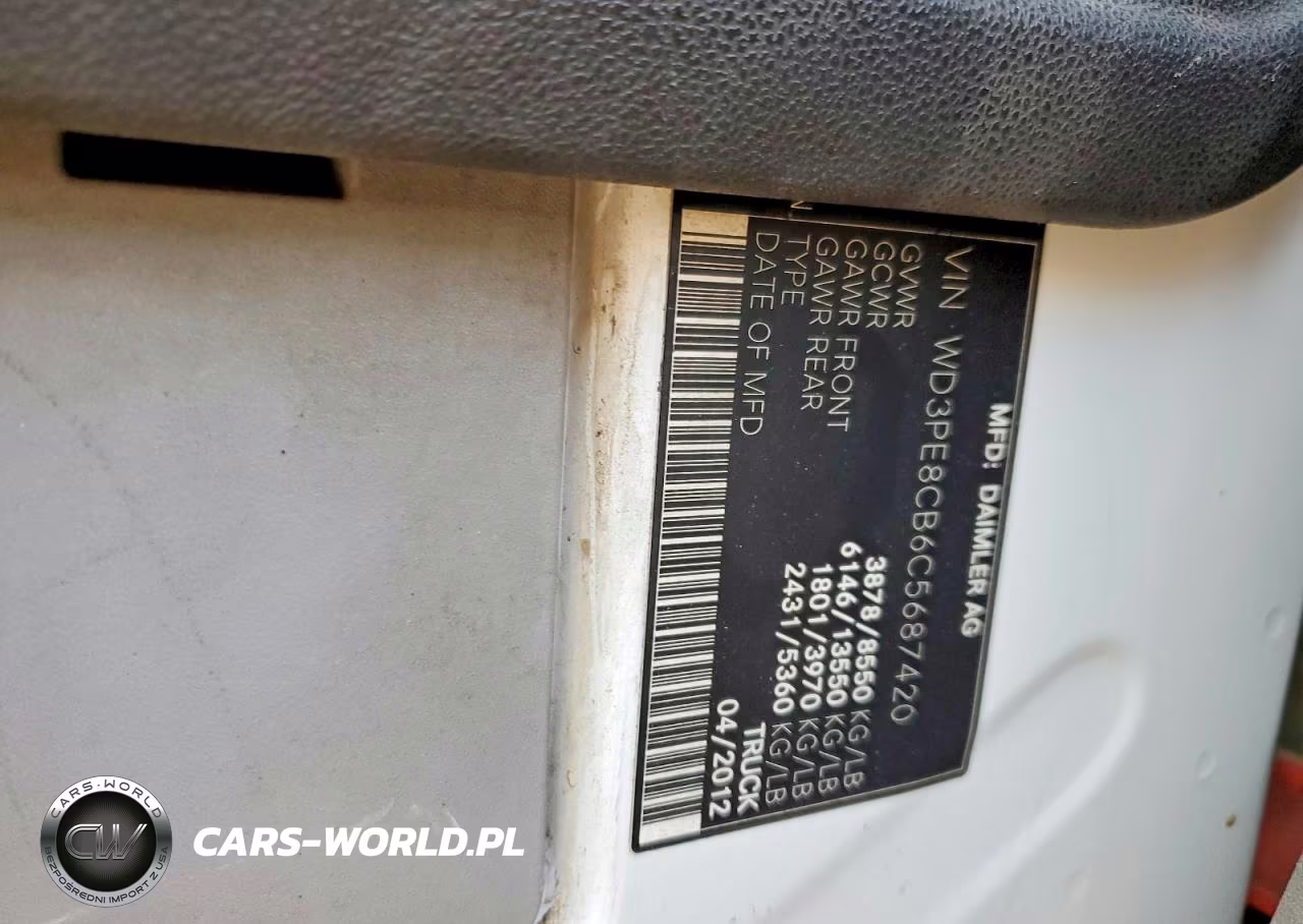 2012 Mercedes Benz Sprinter 2500 Delivery Van VIN:WD3PE8CB6C5687420 - 13