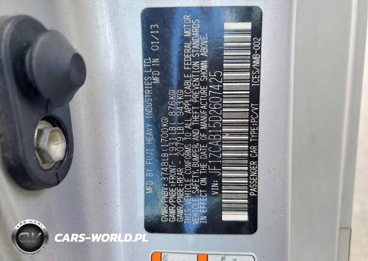 2013 Subaru Brz 2.0 Premium VIN:JF1ZCAB15D2607425 - 12