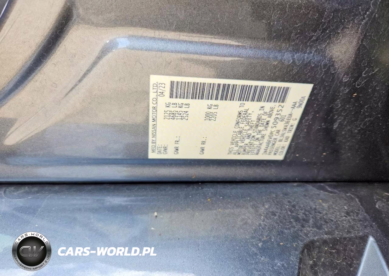 2023 Nissan Maxima 3.5 Sr VIN:1N4AA6EV0PC509352 - 12