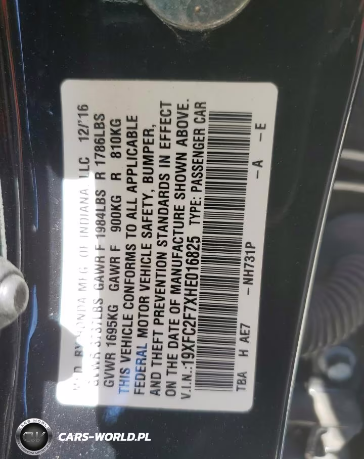 2017 Honda Civic Ex VIN:19XFC2F7XHE016825 - 12