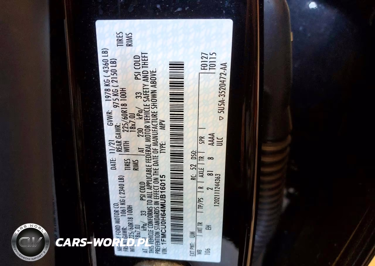 2021 Ford Escape Sel VIN:1FMCU0H64MUB16015 - 13