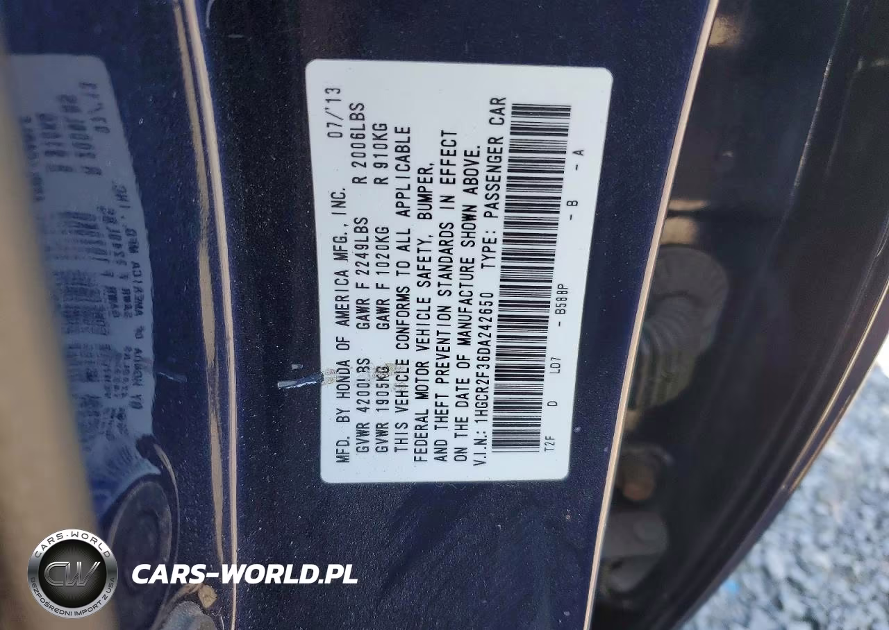 2013 Honda Accord Lx VIN:1HGCR2F36DA242650 - 12