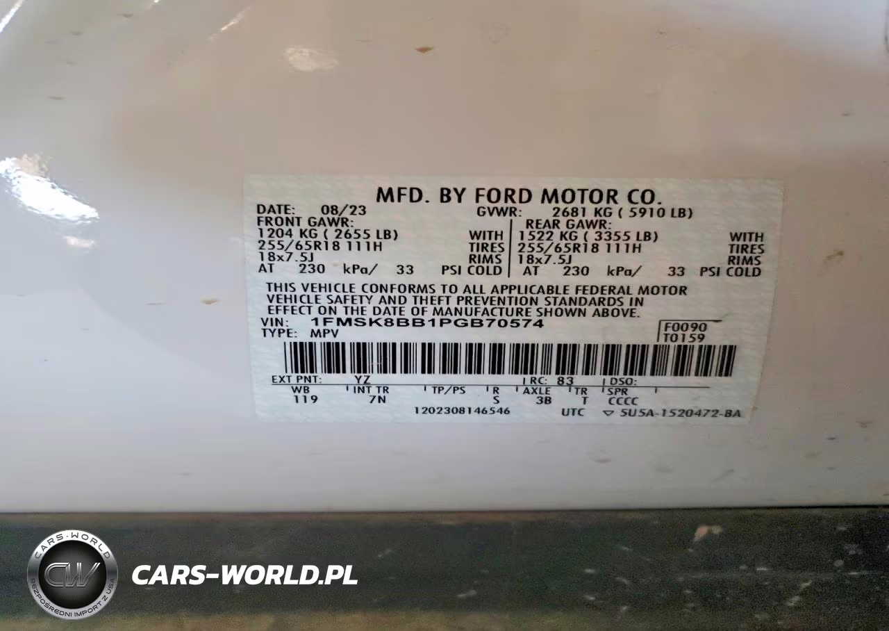2023 Ford Explorer Base 4Wd 3.3L V6 VIN:1FMSK8BB1PGB70574 - 13