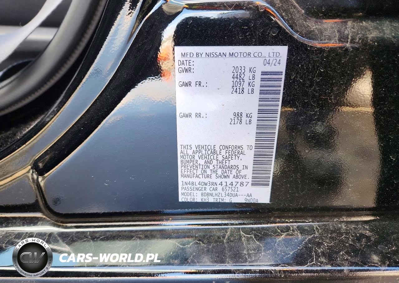 2024 Nissan Altima 2.5 Sv VIN:1N4BL4DW3RN414787 - 12
