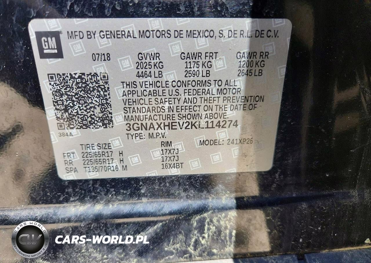 2019 Chevrolet Equinox Ls VIN:3GNAXHEV2KL114274 - 14