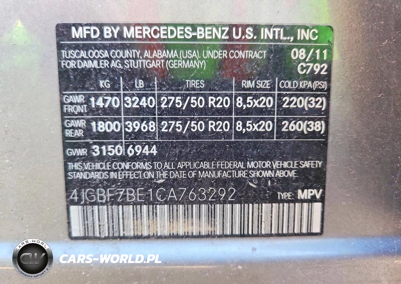 2012 Mercedes-Benz Gl 450 4Matic VIN:4JGBF7BE1CA763292 - 14