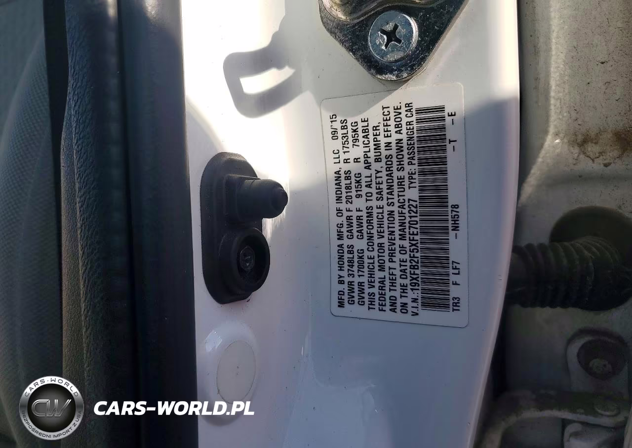 2015 Honda Civic Lx VIN:19XFB2F5XFE701227 - 12