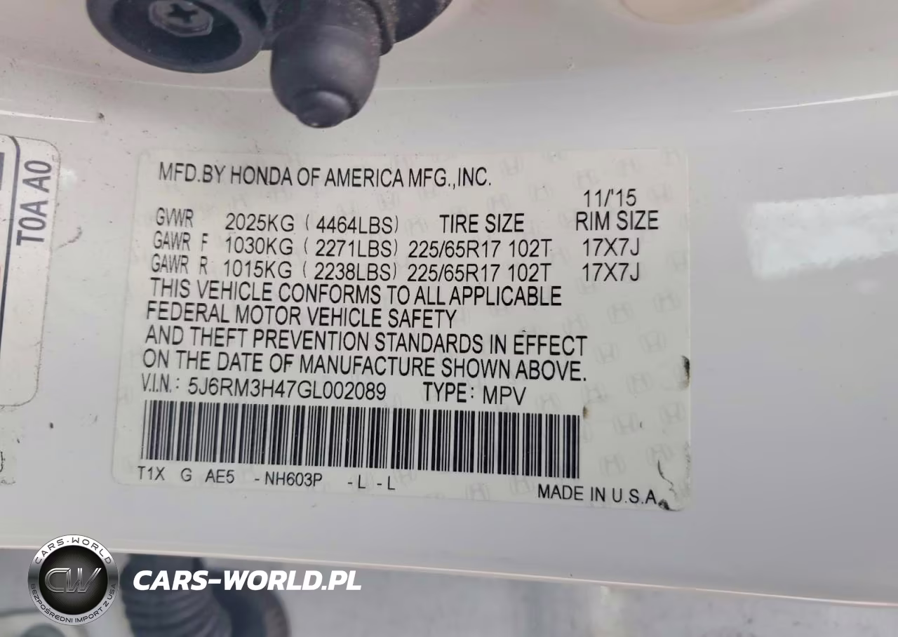 2016 Honda Cr-V Se VIN:5J6RM3H47GL002089 - 12