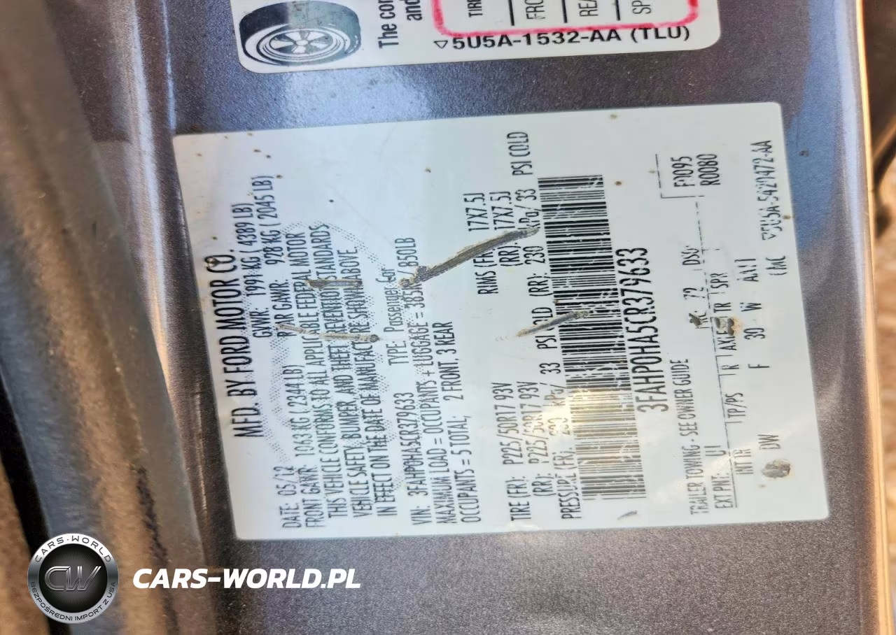 2012 Ford Fusion Se VIN:3FAHP0HA5CR379633 - 13