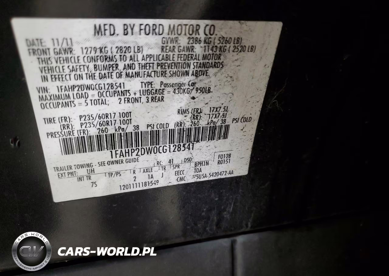 2012 Ford Taurus Se VIN:1FAHP2DW0CG128541 - 12