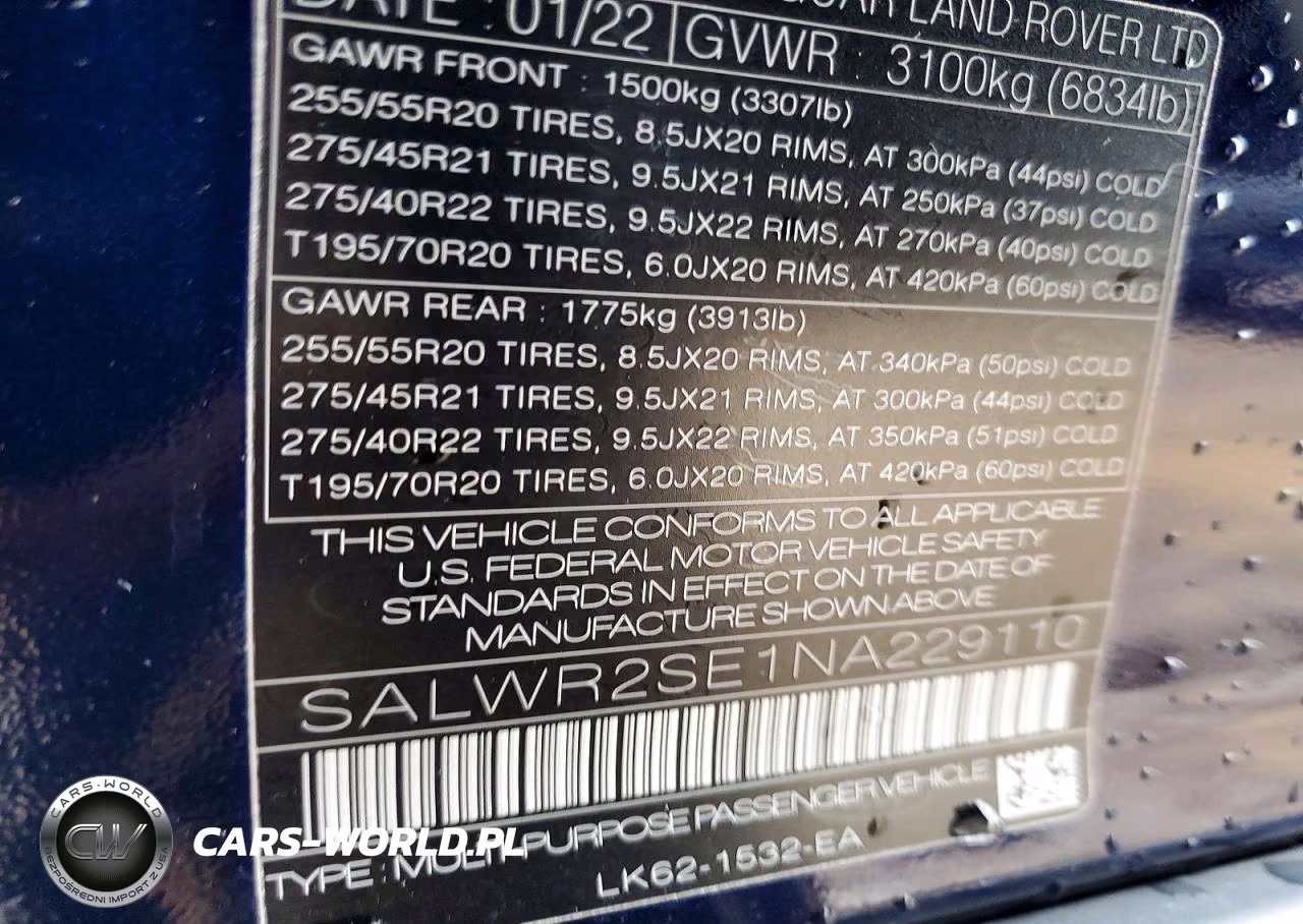 2022 Land Rover Range Rover Sport Hse Dynamic VIN:SALWR2SE1NA229110 - 12