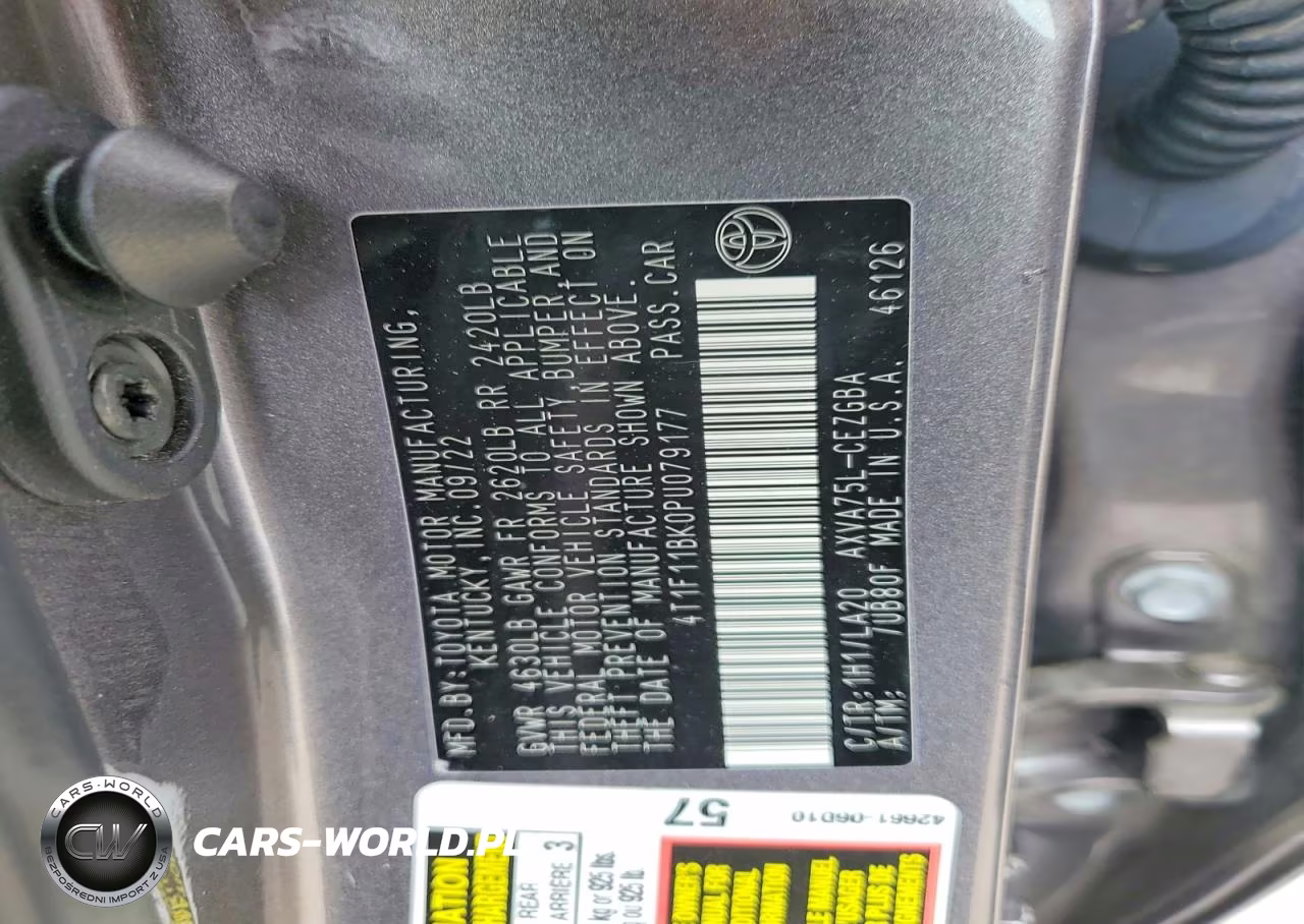 2023 Toyota Camry Xle VIN:4T1F11BK0PU079177 - 12